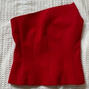 Zara Red Sleeveless Top w/ Boning Size Small